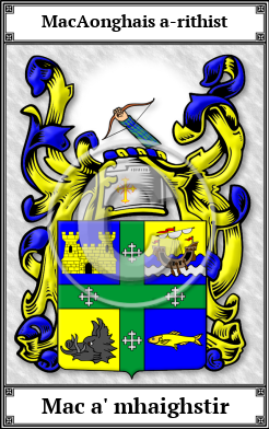 Mac a' mhaighstir Family Crest Download (JPG)  Book Plated - 150 DPI